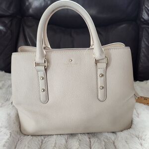 kate spade Pebbled Cream Double-Handle Satchel